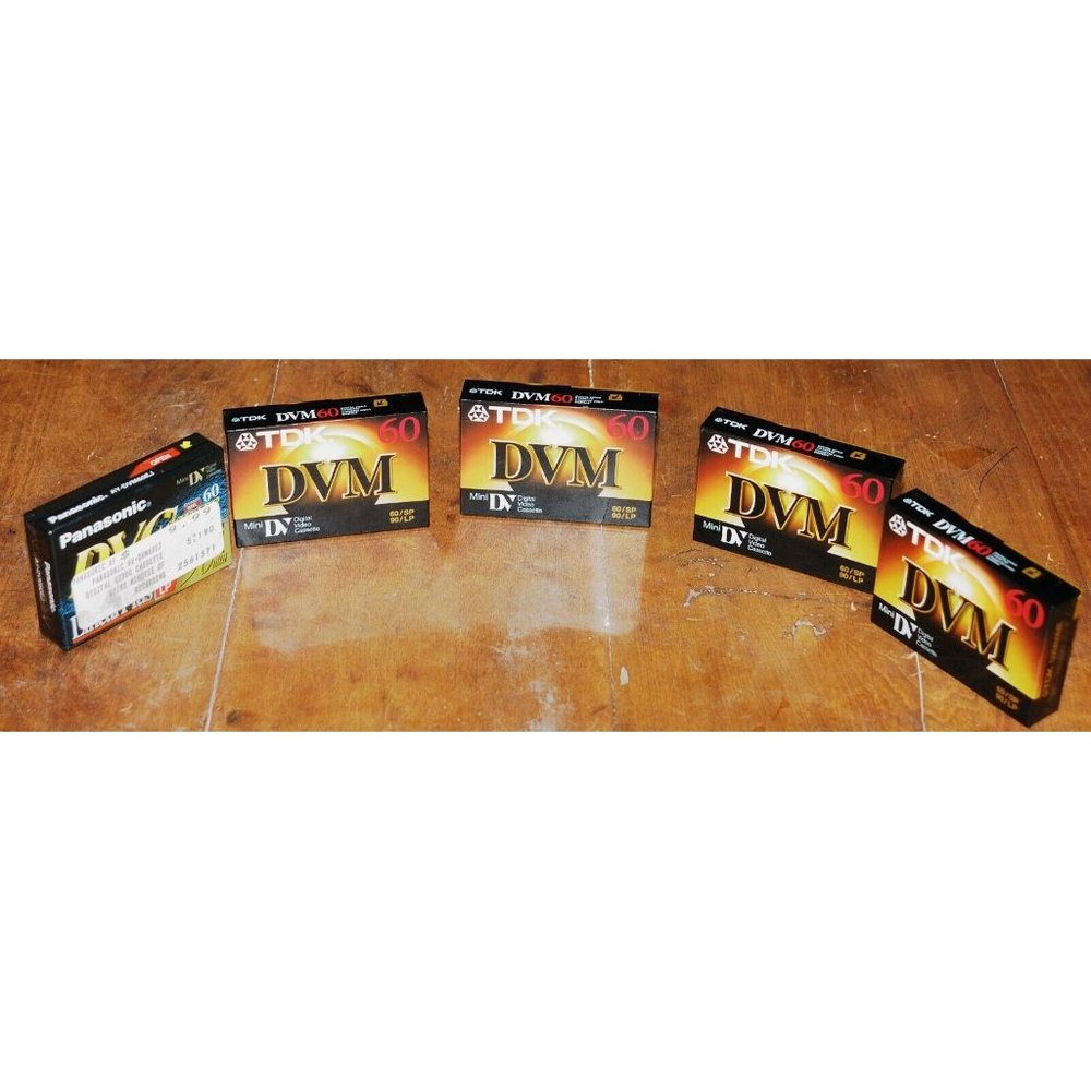 Mini DVM60 Tapes Qty: (5) 4 TDK and One Panasonic New Sealed DVM 60